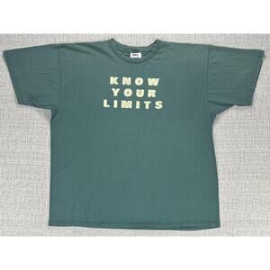 Vintage Nike Shirt Mens XL Green Know Your Limits Ignore Them Tee 90s Made USA